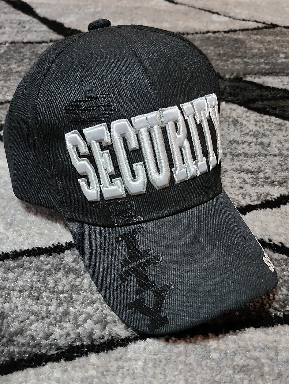 THE HAT DEPOT BLACK EMBROIDERED 3D SECURITY AMERICAN FLAG PATCH CAP HAT